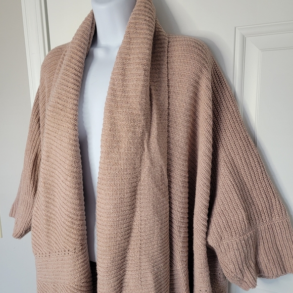 NWT Anthropologie Sleeping On Snow Open Cardigan Pink Blush Ribbed One Size - Picture 4 of 9